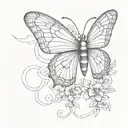 half butterfly half bee tattoo design idea