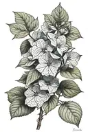 hydrangea flower tattoo design idea