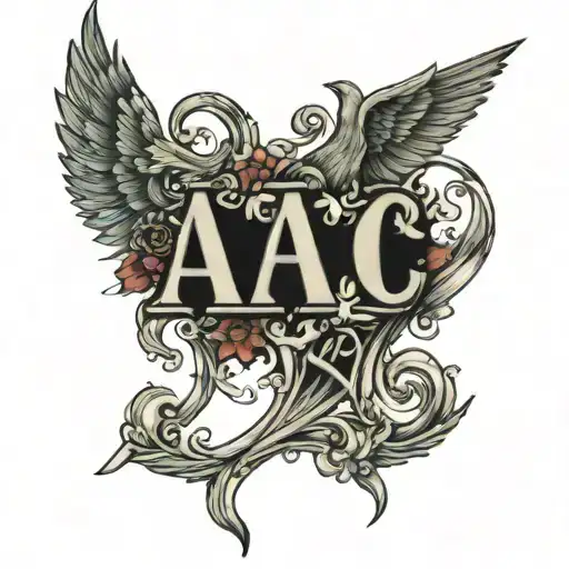 three letters A A C tattoo design idea