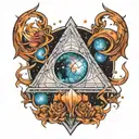 galaxy and trapped inside tattoo design idea