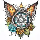 galaxy and trapped inside tattoo design idea
