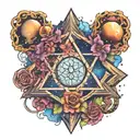 galaxy and trapped inside tattoo design idea