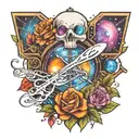 galaxy and trapped inside tattoo design idea