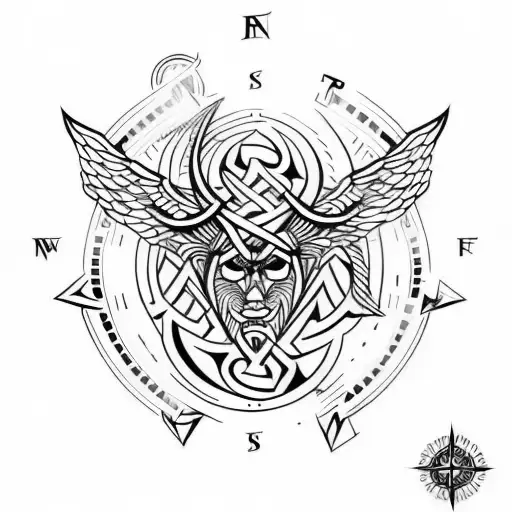 norse compass tattoo design idea