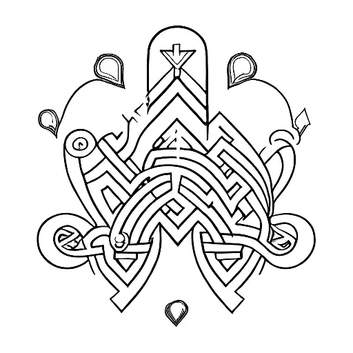 the letters M, J and F in a heart tattoo design idea