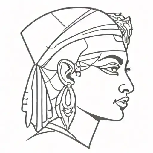 cleopatra head  tattoo design idea