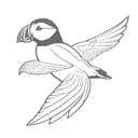 puffin soaring tattoo design idea