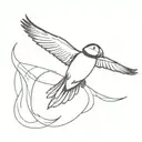 puffin soaring tattoo design idea