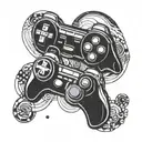 car and gaming controller tattoo design idea