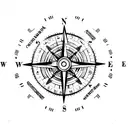 A compass with a heart as the needle tattoo design idea