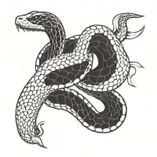 snake twin tattoo design idea