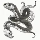 snake twin tattoo design idea