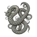 Gemini snake wrapped tattoo design idea