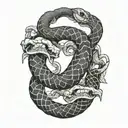 Gemini snake wrapped tattoo design idea