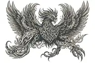 phoenix emerging tattoo design idea