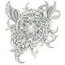 generates a template for a dotwork style zues forearm half sleeve tattoo tattoo design idea