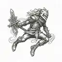 Combine elements from Hotline Miami and Dark Souls into a unique tattoo design tattoo design idea