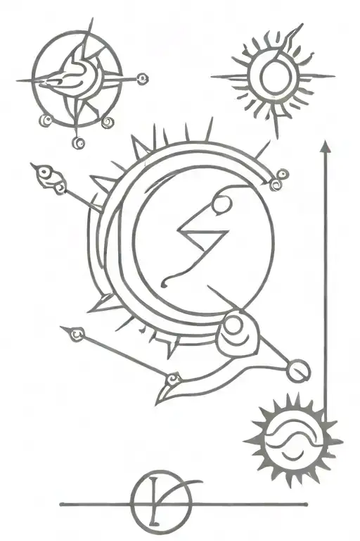 Sun & Mercury in Scorpio zodiac sign tattoo design idea