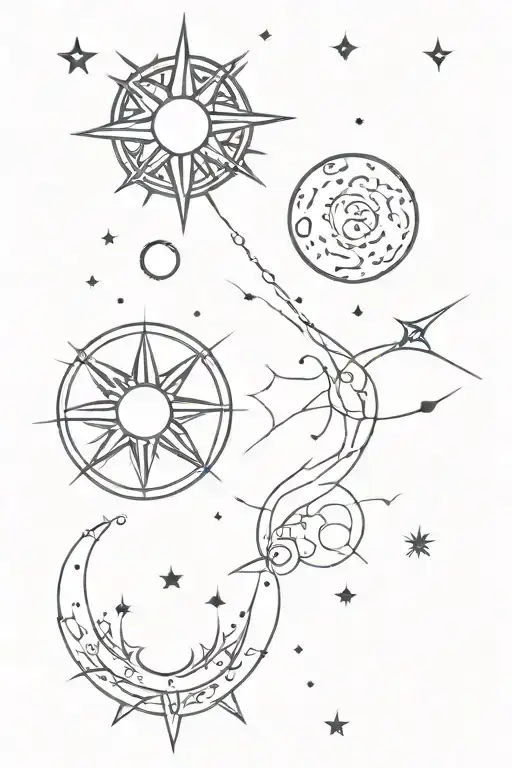 Sun & Mercury in Scorpio constellation tattoo design idea