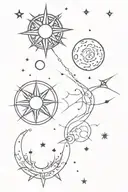 Sun & Mercury in Scorpio constellation tattoo design idea