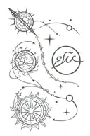 Sun & Mercury in Scorpio constellation tattoo design idea