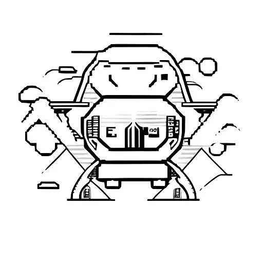 8 bit airplane tattoo design idea