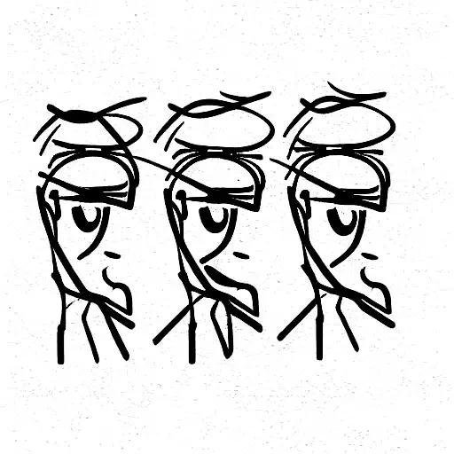 abstract three wise monkeys tattoo design idea