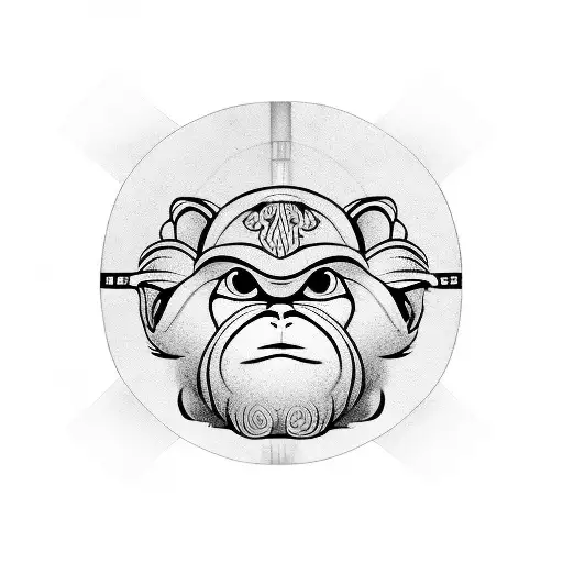 Three wise monkeys on a horizontal line tattoo design idea