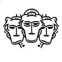 Three wise monkeys on a horizontal line tattoo design idea