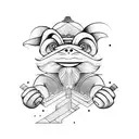 Three wise monkeys on a horizontal line tattoo design idea
