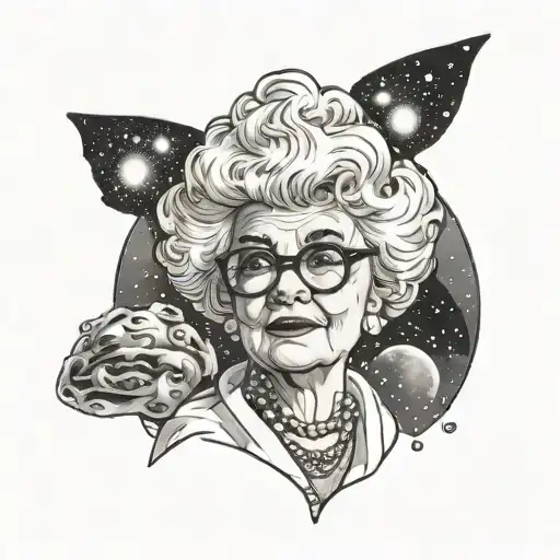 Sophia Petrillo with the universe in her hair tattoo design idea
