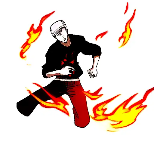 Eminem with flames tattoo design idea