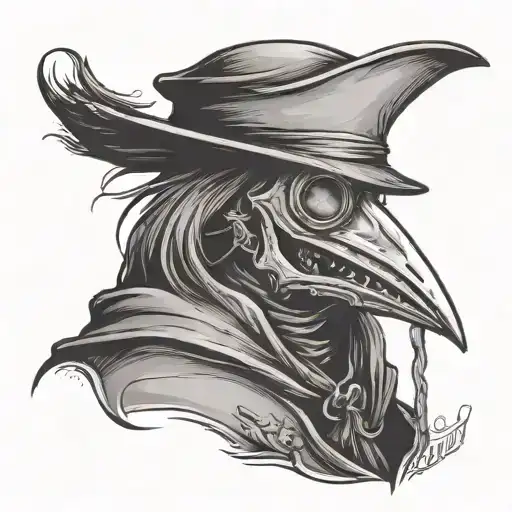 plague doctor character tattoo design idea