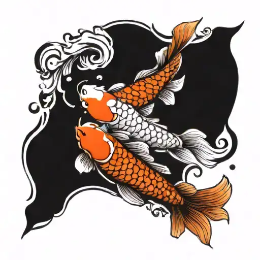 koi fish yin yang tattoo design idea