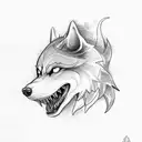 fenrir howling in front of the world tree tattoo design idea