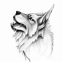 fenrir howling in front of the world tree tattoo design idea