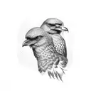 two headed black crow tattoo design idea