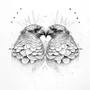 two headed black crow tattoo design idea