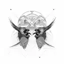 two headed black crow tattoo design idea