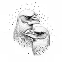 two headed black crow tattoo design idea
