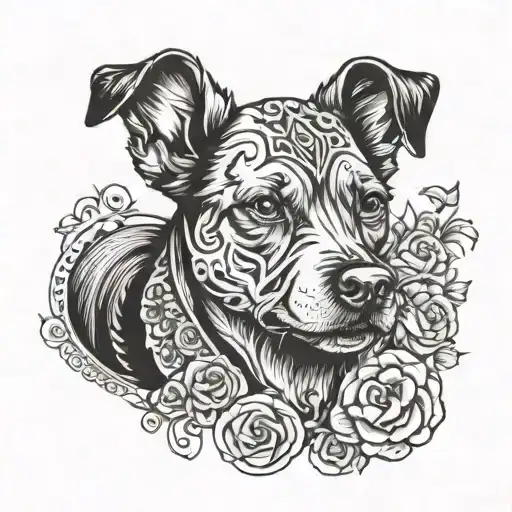 in memory of my dog ​​with his first name Buck tattoo design idea