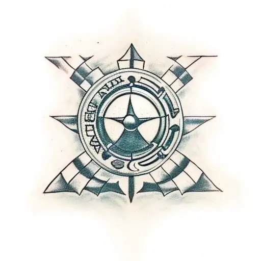 spartan shield and spear tattoo design idea