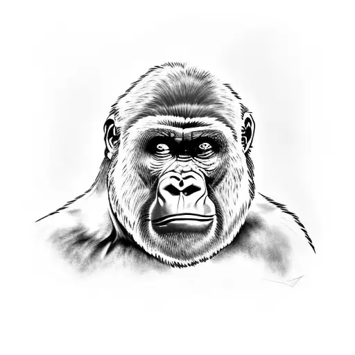 Gorilla angry  tattoo design idea