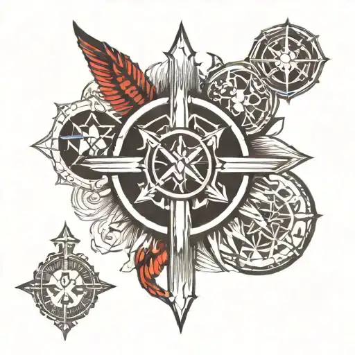 religion symbols tattoo design idea