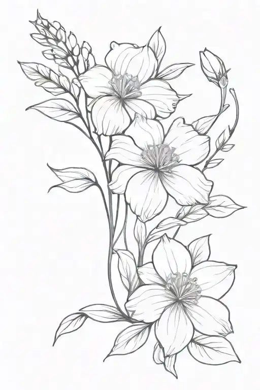 May and March birth flower tattoo design idea