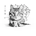 schrodinger's cat in a box tattoo design idea