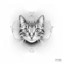 schrodinger's cat in a box tattoo design idea