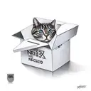 schrodinger's cat in a box tattoo design idea