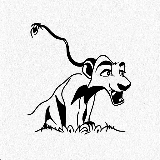 hakuna matata simba timon y pumba tattoo design idea