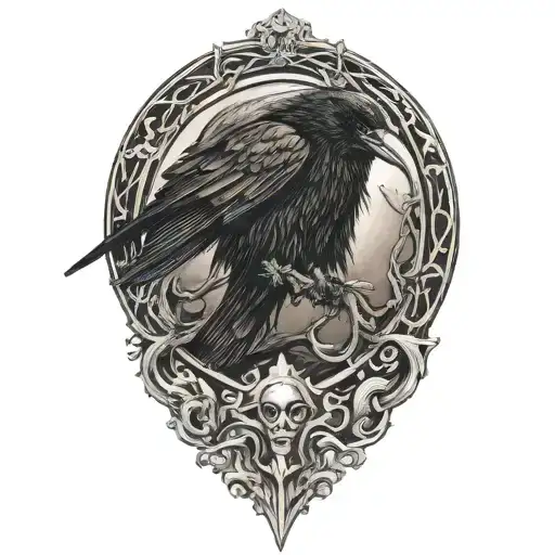 Raven Grim Reaper tattoo design idea